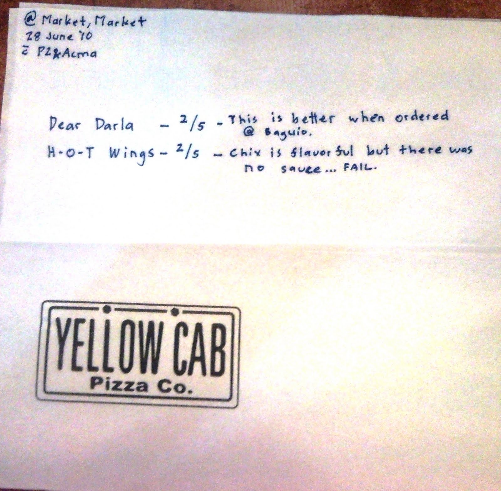 Miss Table Napkin Yellow Cab s Dear Darla Pizza Hot Wings miss-table-napkin-yellow-cab-s-dear-darla-pizza-hot-wings