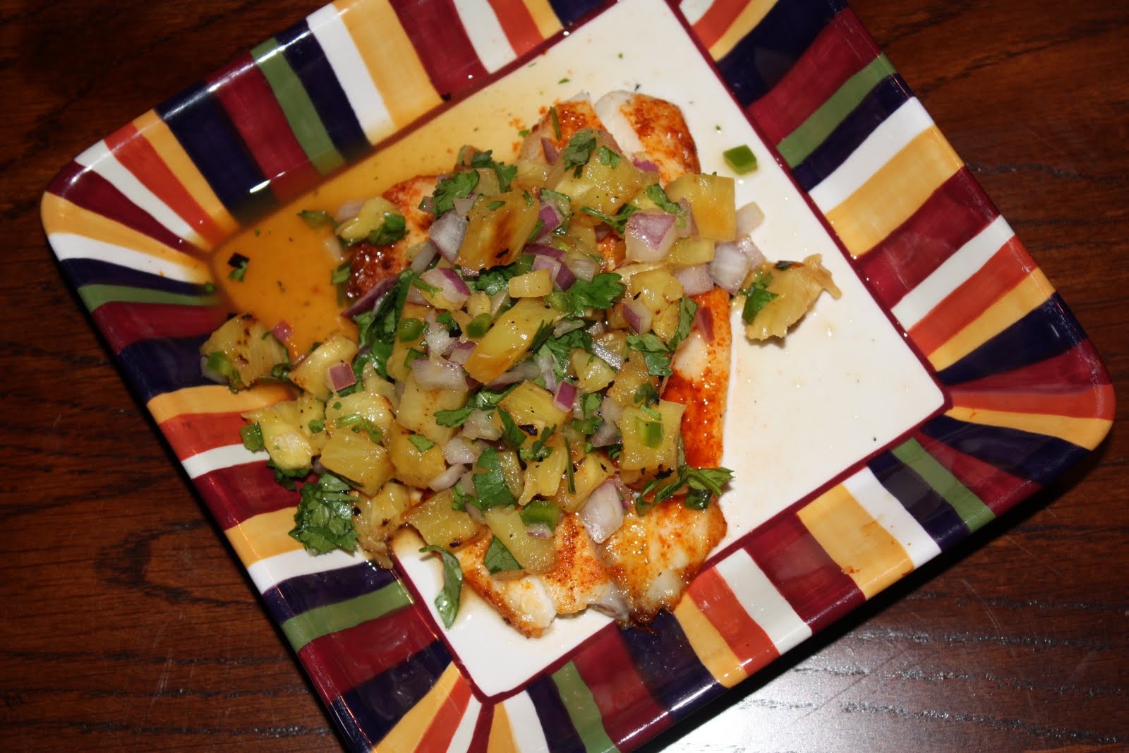 Skinny Eating Grilled Tilapia with Pineapple Salsa