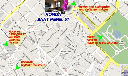 Location of the Rooms in Barcelona