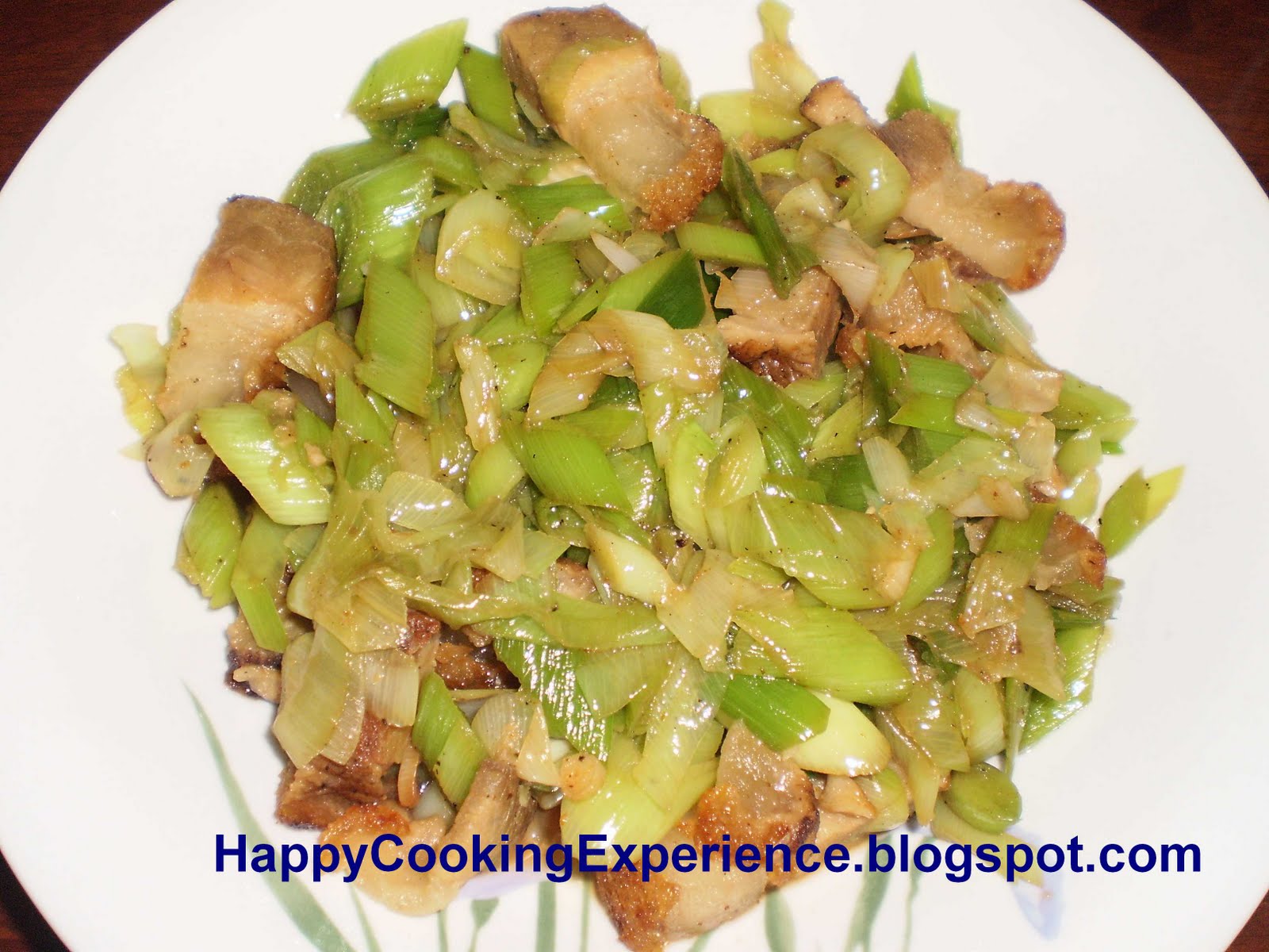 Happy Cooking Experience Fried Roasted Pork with Leek