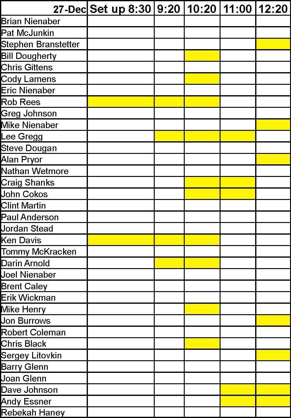 .: December Schedule .: December Schedule