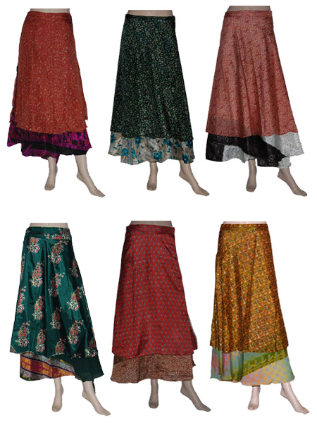 Vintage Silk Sari Wraps Skirts All Size Buy Now