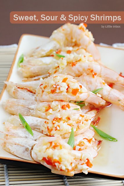 Little Inbox Recipe ~Eating Pleasure~: Sweet, Sour and Spicy Shrimps