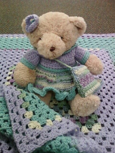 Baby Blanket with Matching Bear Outfit