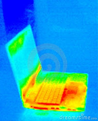 THERMOGRAPHIC PICTURE OF LAPTOP USE