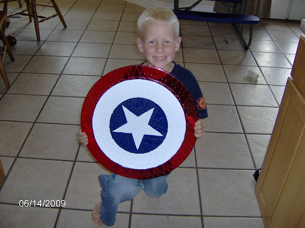 Wes and our oldest son painted a Captain America shield. They are the artists of the family