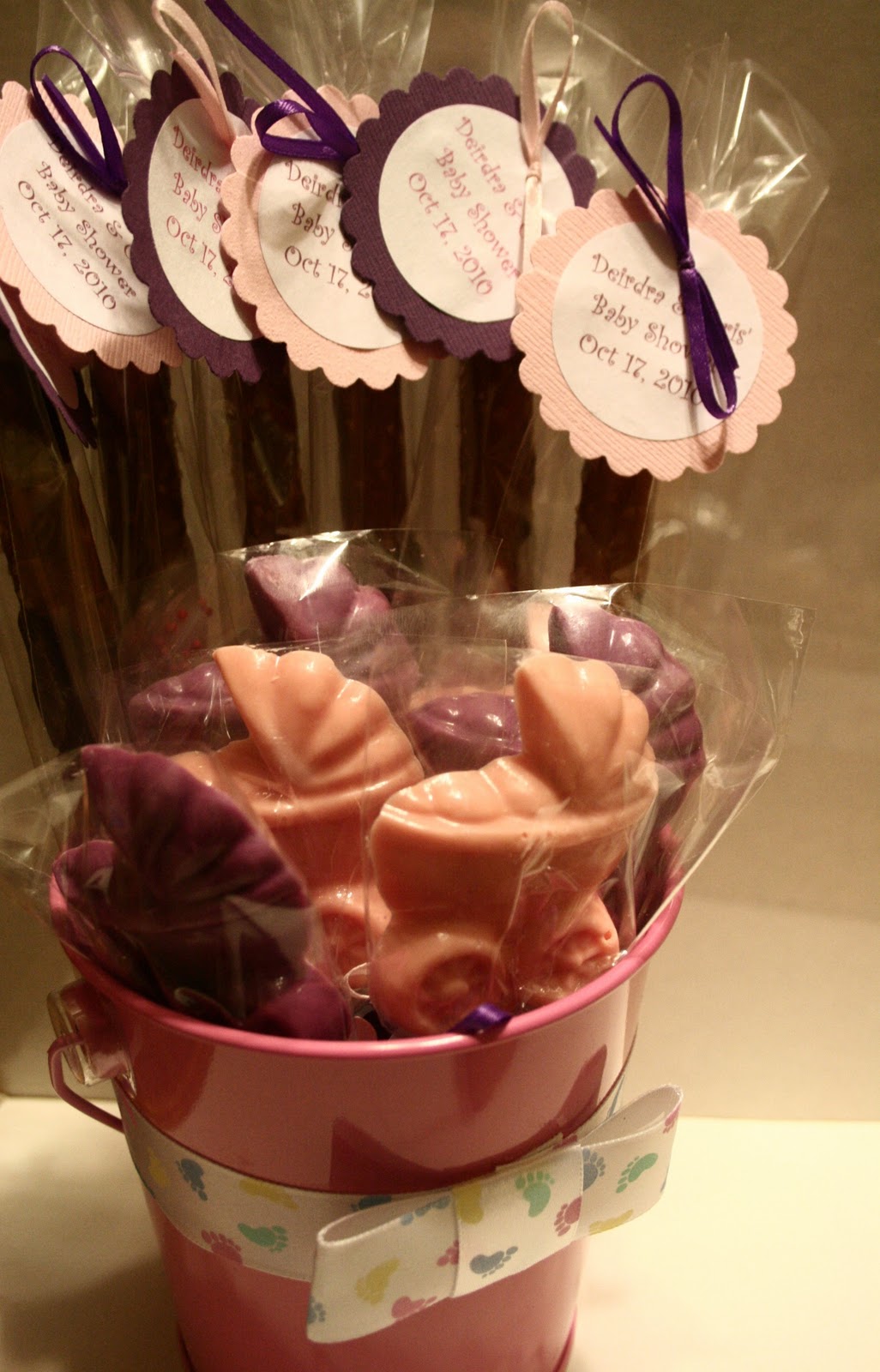 Honey Bee Sweets: It's a Girl!! Pink and Purple Baby Shower Favors