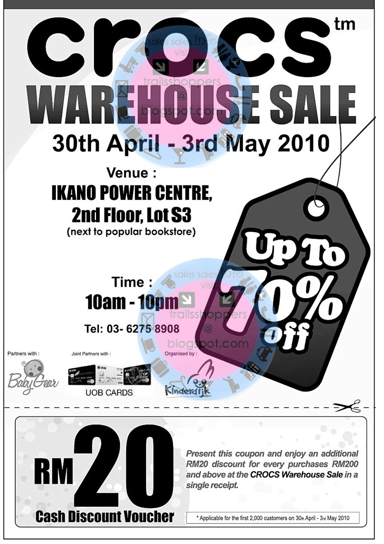 Crocs Warehouse Sale 70 30 April 3 May 2010 Shopping Online Malaysia Crocs Warehouse Sale 70 30 April 3 May 2010 Shopping Online Malaysia