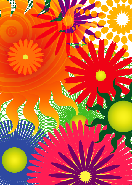 colorful flowers made in illustrator