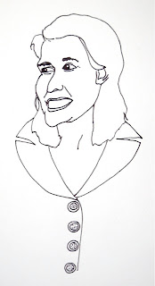 ink drawing of a woman