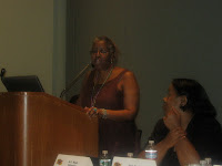 Sue introduces Phat Fiction panel, June 28, 2010