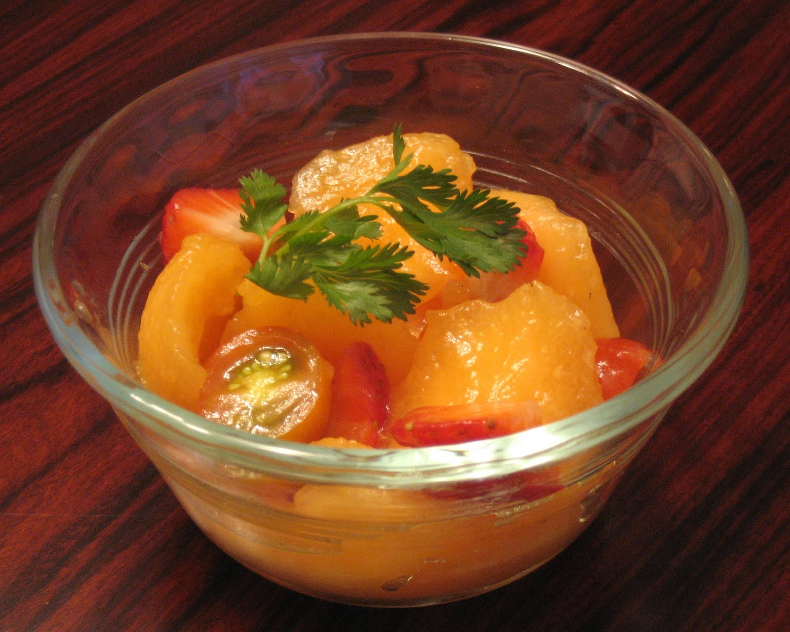 The Foodie Next Door Cantaloupe Fruit Salad... with a surprise ingredient