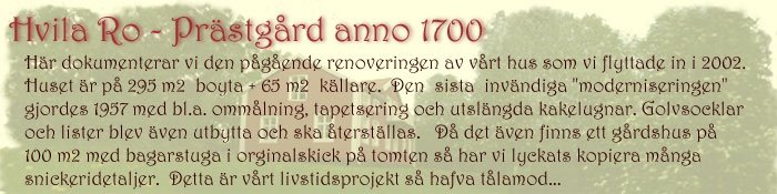 Hvila Ro - Prästgård anno 1700