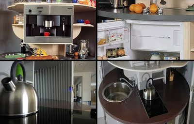 Modern Revolving Circular Kitchen from Compact Concepts