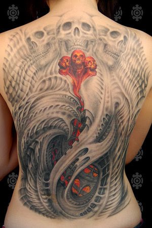 skull tattoo on back. Skull Tattoos -Back Tattoo