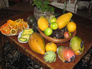 organic Hawaiian tropical fruit from the garden of the Hale Hookipa Inn Maui Hawaii Bed and Breakfast