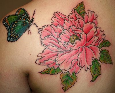 Imagen tatuajes flor en la pierna  dotwork