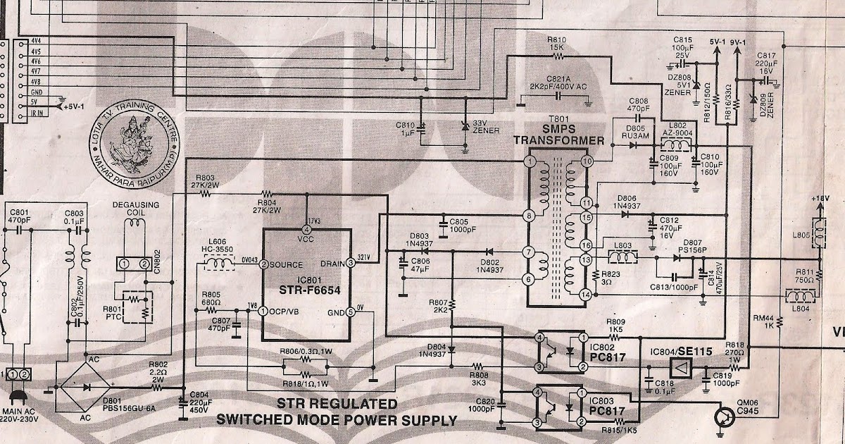 Electronics Diagrams 4 All: STR - F6654 - Circuit Diagram (SMPS)