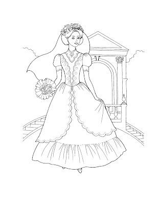 Princess Coloring Pages Girl Bride Doesn Dress White Presume Medieval