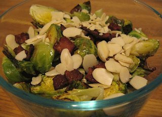 roasted brussels sprouts with bacon and almonds