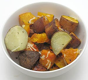 Roasted butternut squash and potatoes