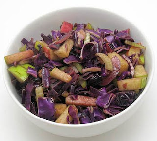 Red cabbage and apple salad, adapted from Dani Spies