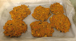 Millet and sweet potato burgers, adapted from The Whole Foods Market Cookbook
