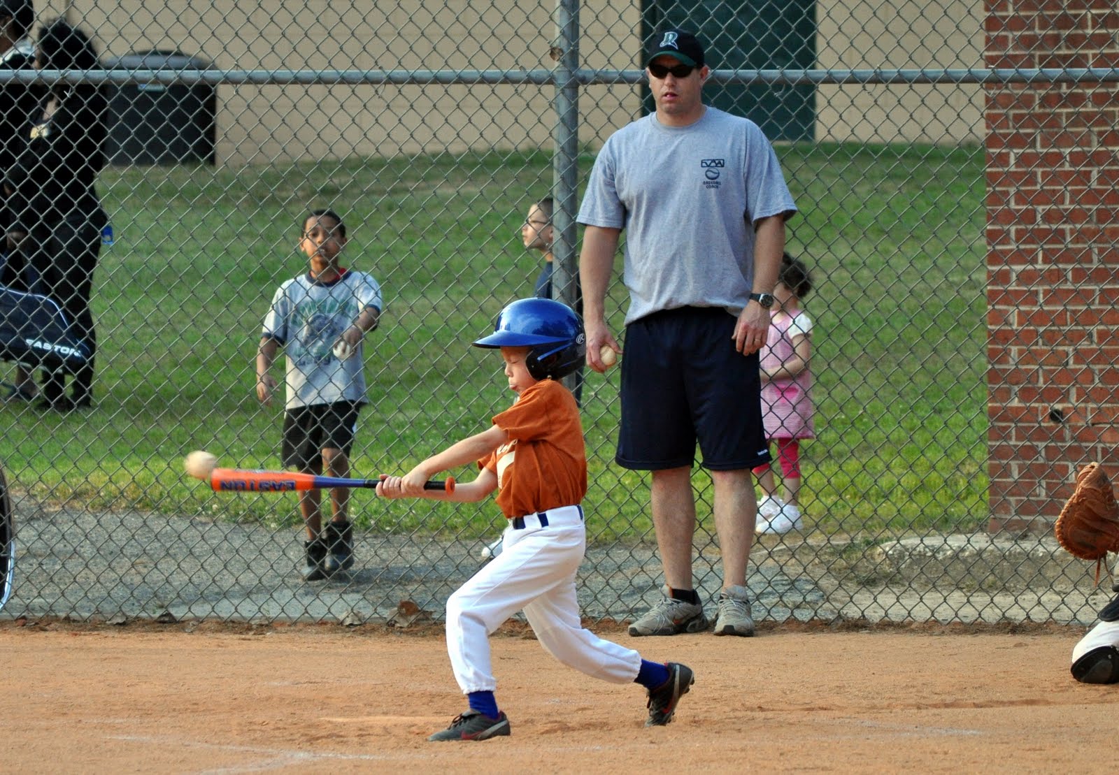 Parker and Maggie World First Baseball Game of the Season