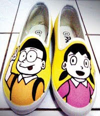 Sepatu Lukis Gambar Kartun Tema Nobita Sizuka Rp 120 000