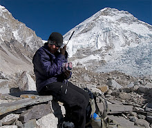 Calling Debbie from Mt Everest Basecamp 11/14/2008