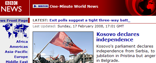 Kosovo declares independence