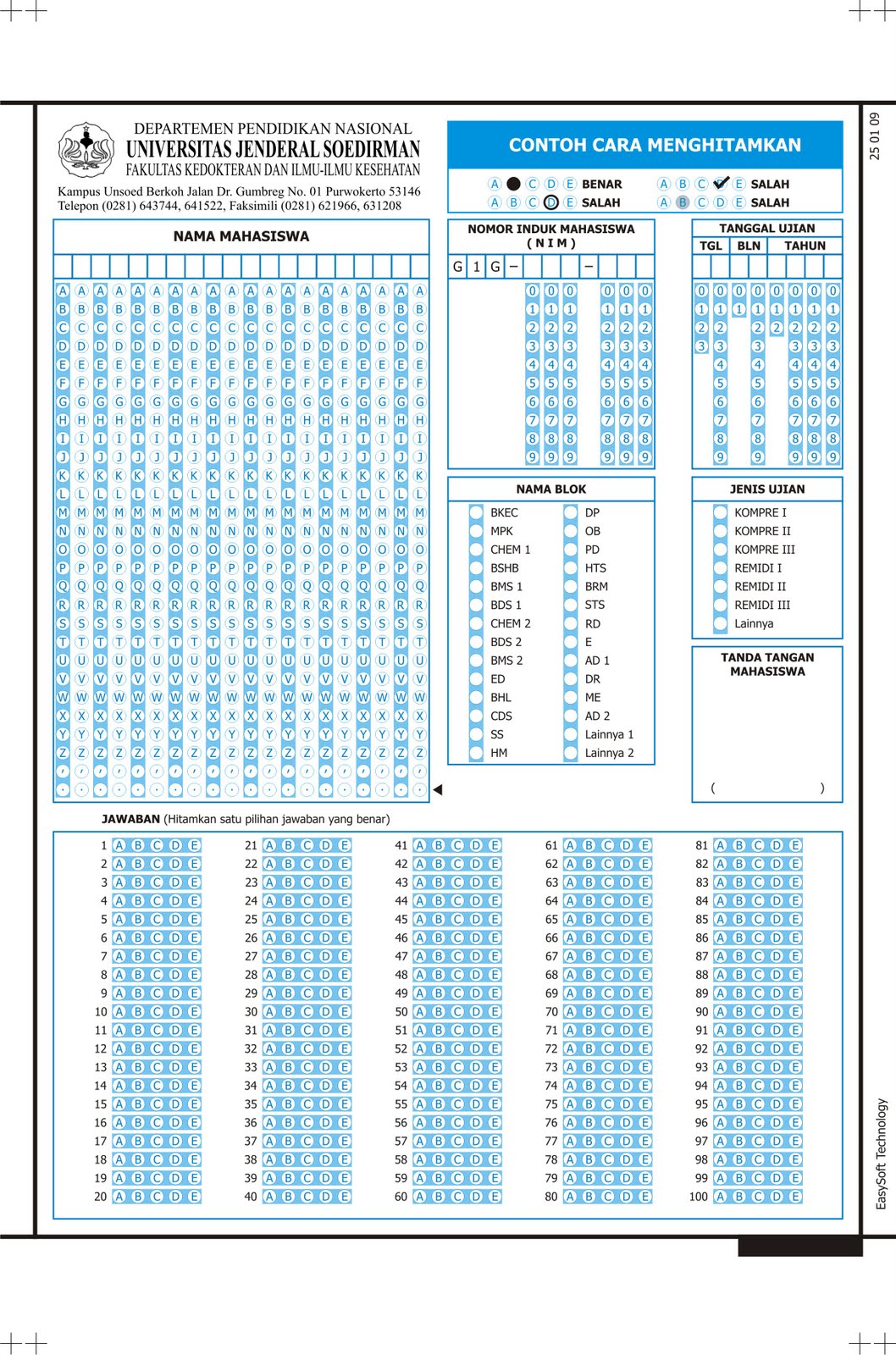 Contoh Lembar Jawaban Ujian Sd Dunia Sosial