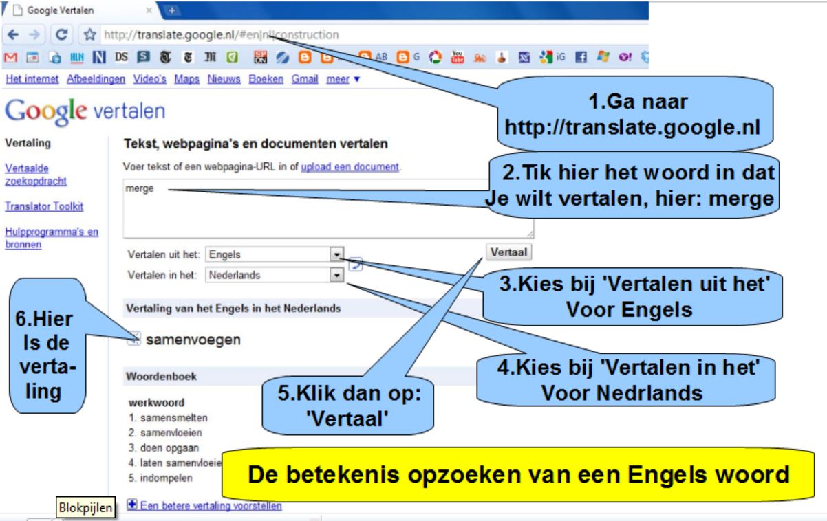 Help Desk VERTALEN van Engelse woorden in het Nederlands met Google