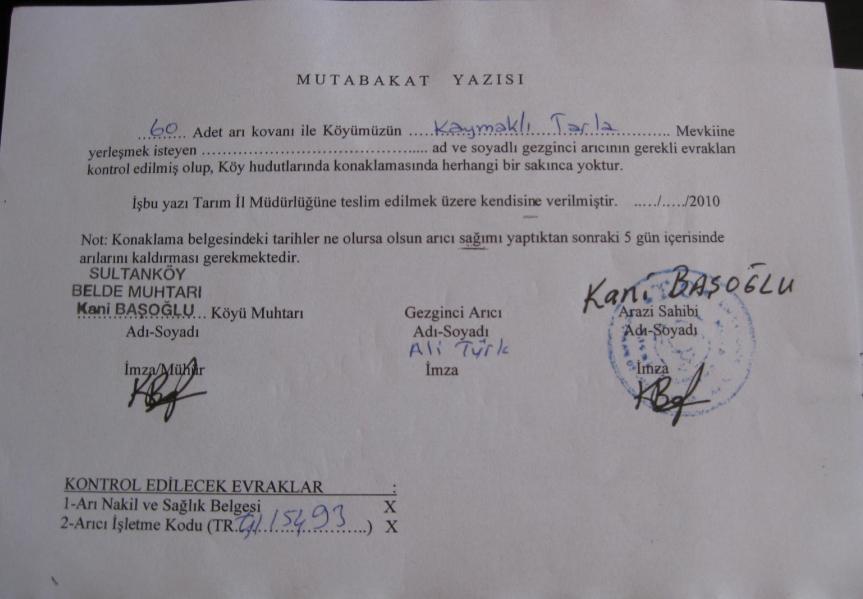 ARICI ALİ TÜRK VE ARICILIK BİLGİLERİ 2010 YILI KESTANE