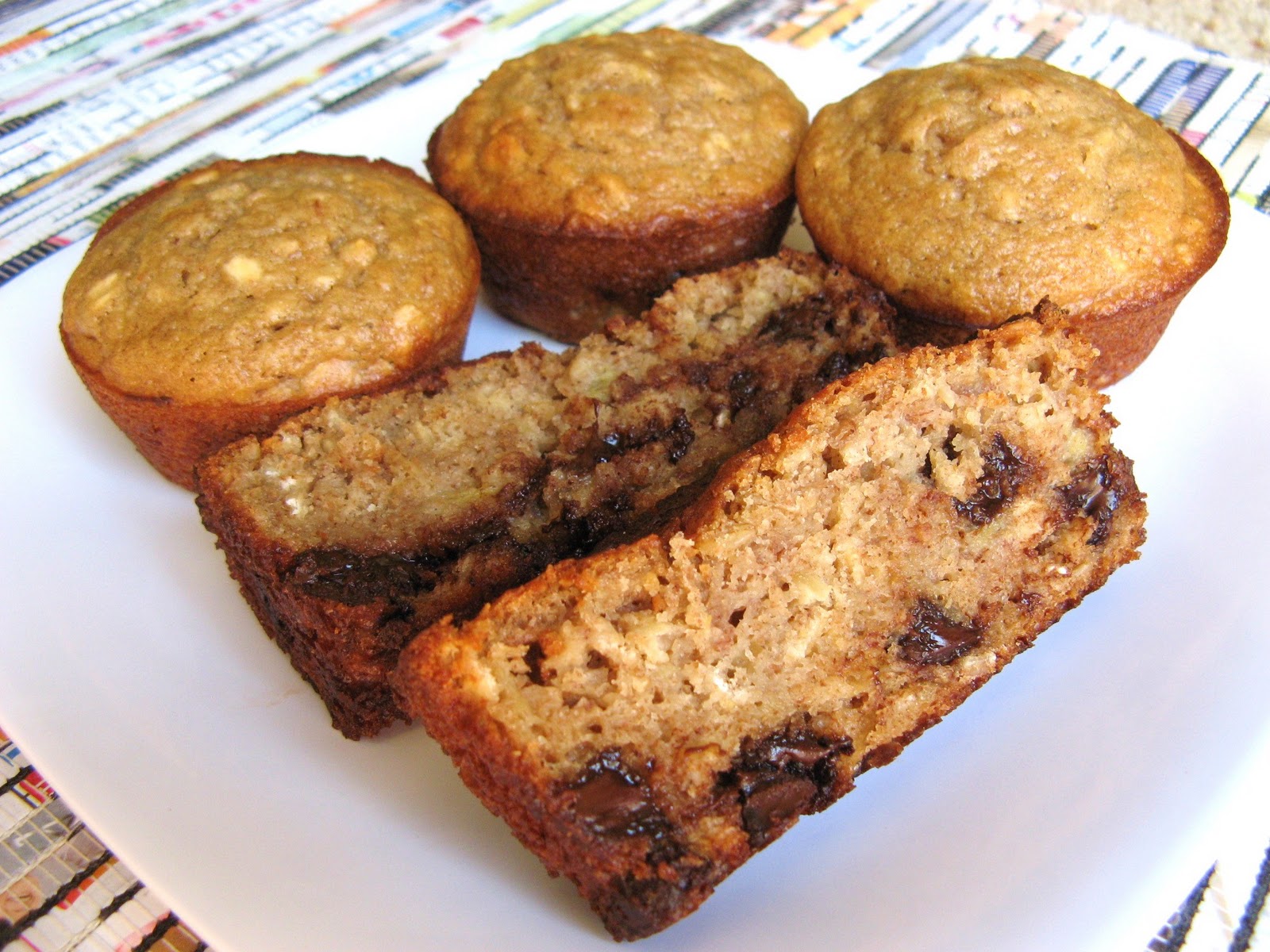 The WellFed Newlyweds Banana Chocolate Chip Oatmeal Bread