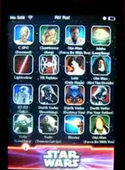 Star Wars Sound Board application on iphone