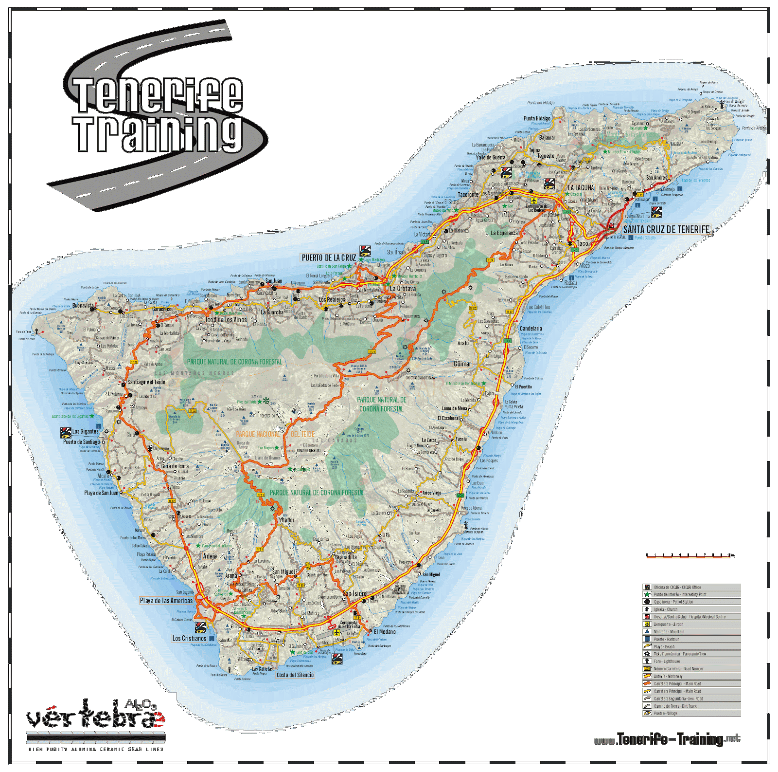 Landkartenblog: Online: Straßenkarte von Teneriffa