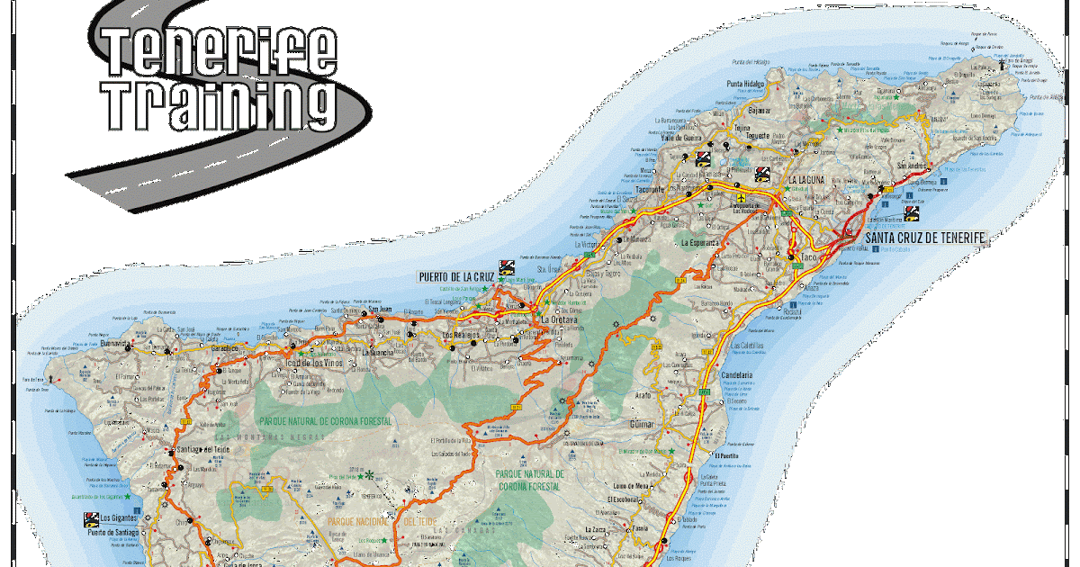Landkartenblog: Online: Straßenkarte von Teneriffa