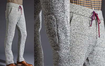 THE REAL NEW THING by B&B: Band of Outsiders Knee Pad Sweatpants in Black/White Melange HOT!!!!