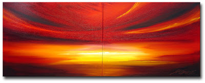 Majestic Sunset - crimson painting