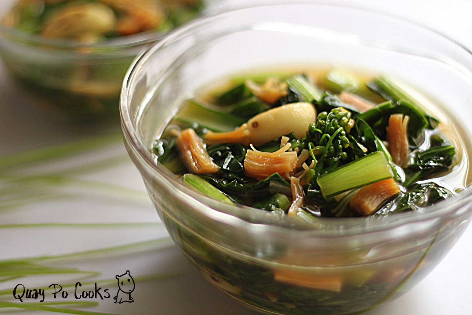 Quay Po Cooks Hong Kong Choy Sum (Chinese cabbage) with dried scallops