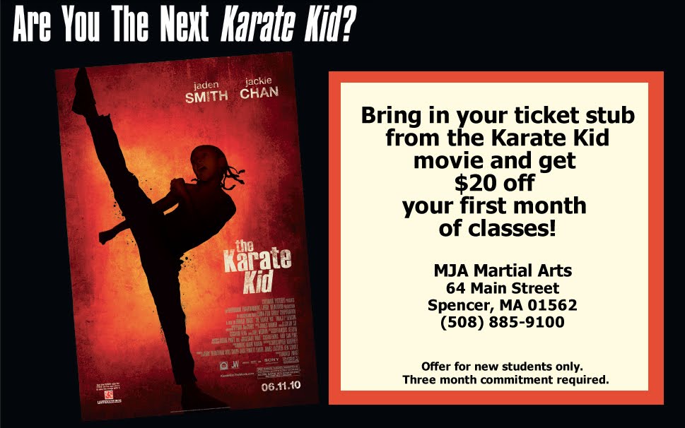 MJA Martial Arts Are you the next Karate Kid? Ticket Stub Training