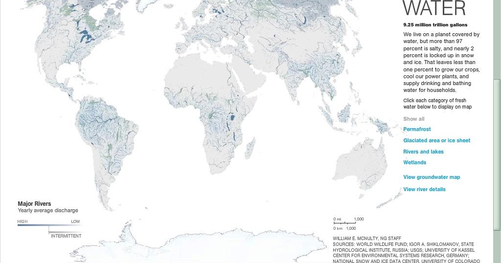 World Map Of Rivers And Lakes