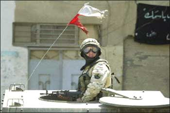 Poland flag soldier