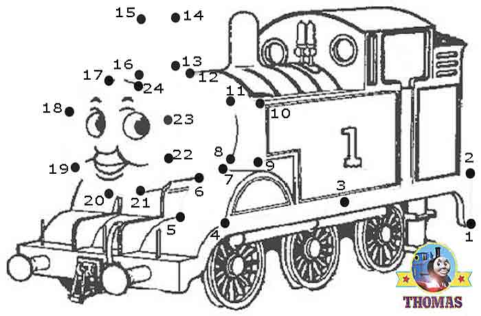 free online game Thomas the tank engine dot to dot for kids printable  title=