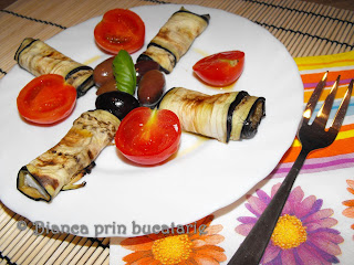 Felii de vinete cu branza de capra