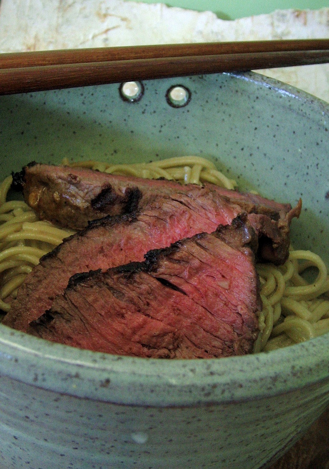 Arctic Garden Studio Tahini Crusted Sirloin Steak with Green Tea Soba