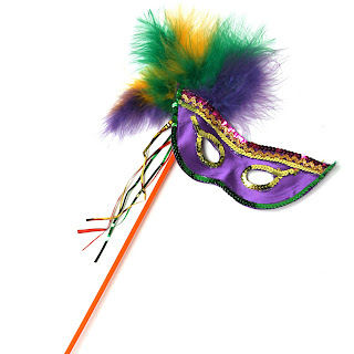 Mardi Gras Mask to around the eyes with a handle photo