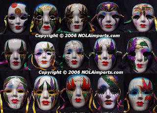 Mardi Gras masks weared on the girl dolls face in a display of shop hq(hd) wallpaper