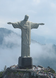 statue of Jesus Christ Christ the redeemer in morning at Corcovado Mountain near Rio de Janeiro of Brazil gallery